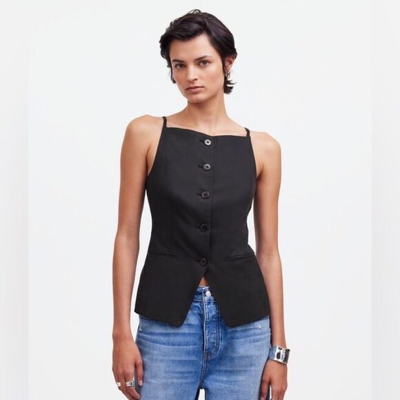 Madewell Tops - NWT Madewell Black Button-Down vest - sz 8